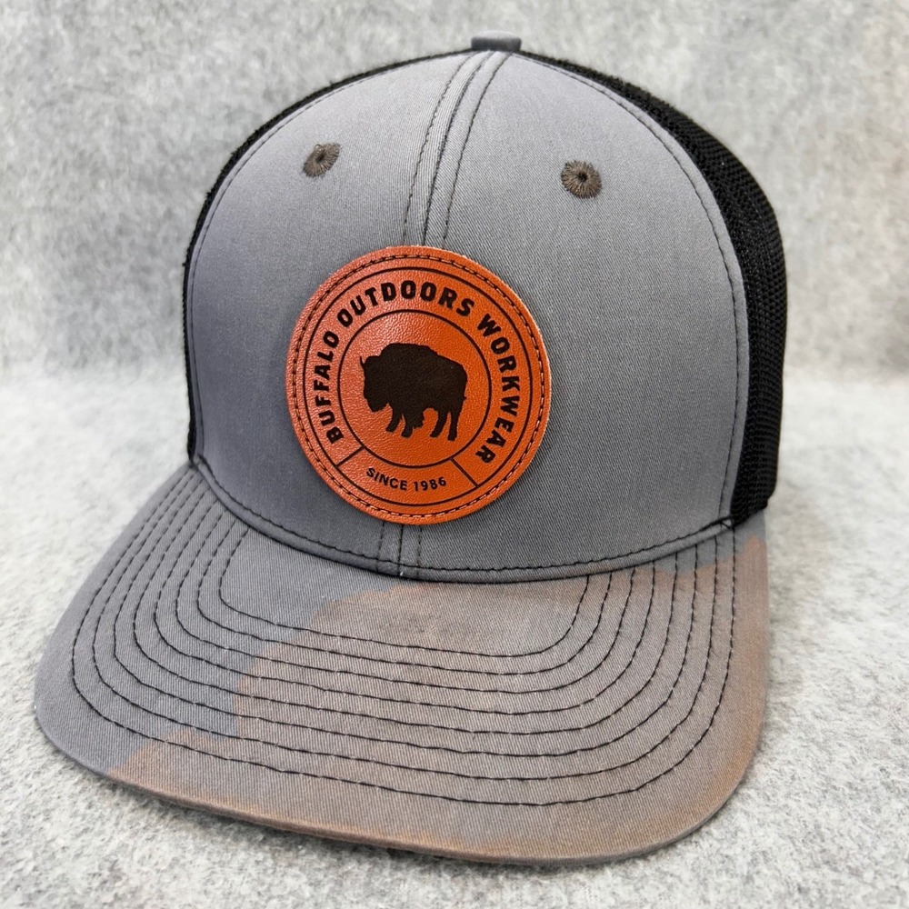 Buffalo Outdoors Workwear Mens Gray Buffalo Outdoors Trucker Hat Snapback OSFM